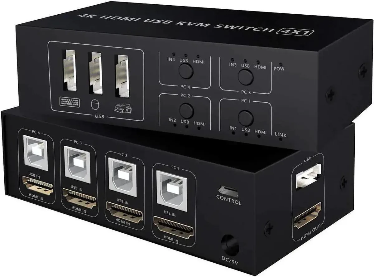Vszerda Vszerda KVM Switch 4 Port HDMI 4K 60Hz 4 In 1 Out — product photo