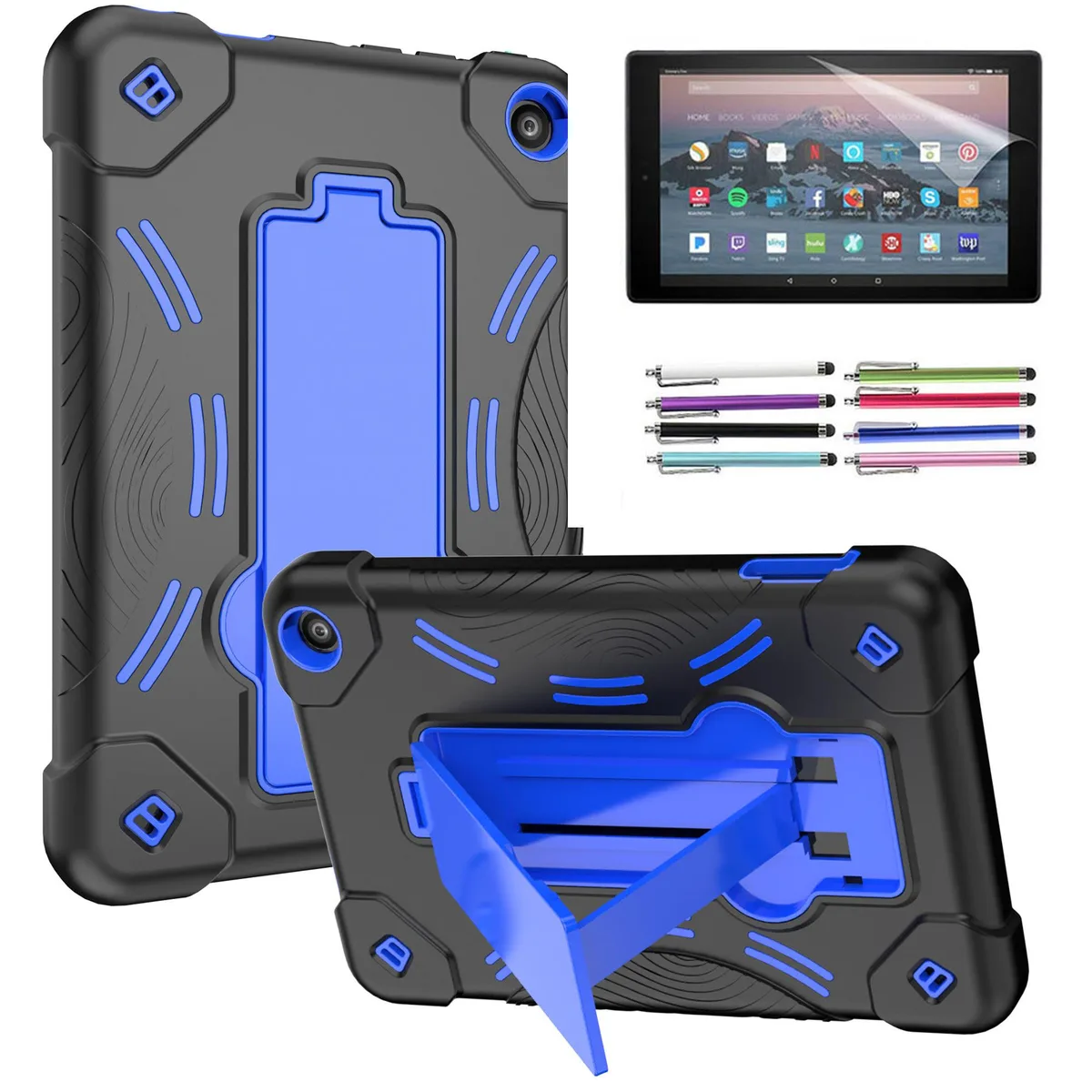 anicestore anicestore Protection Case for Fire 7 12th Gen / Fire 7 Kids (2022) Black/Blue — product photo