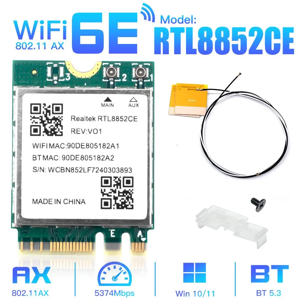 fenvi fenvi RTL8852CE Wi-Fi 6E AX5400 Tri-band M.2 Wi-Fi adapter Bluetooth 5.3 — product photo