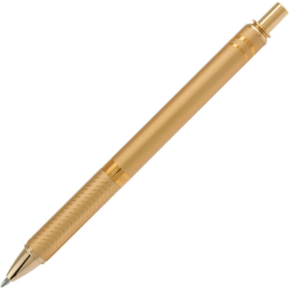 Pentel of America, Ltd. Pentel of America, Ltd. BL407XABX EnerGel Alloy Retractable Liquid Gel Pen, Gold Barrel, Black Ink — product photo