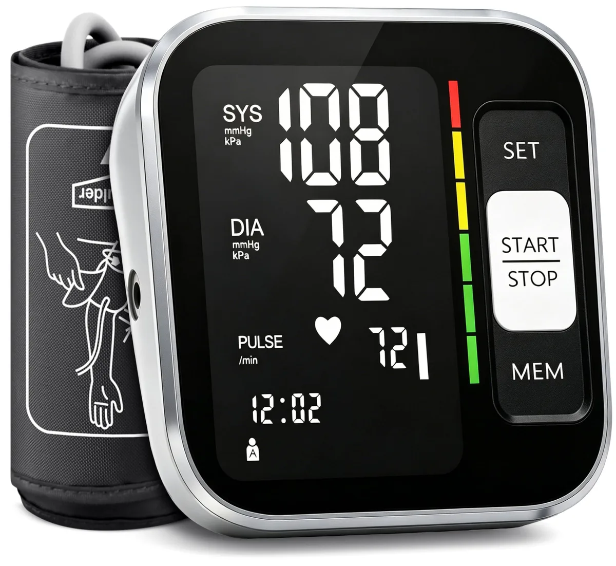  BENECEN B23M Upper Arm Blood Pressure Monitor Backlit LCD with Storage Bag — product photo