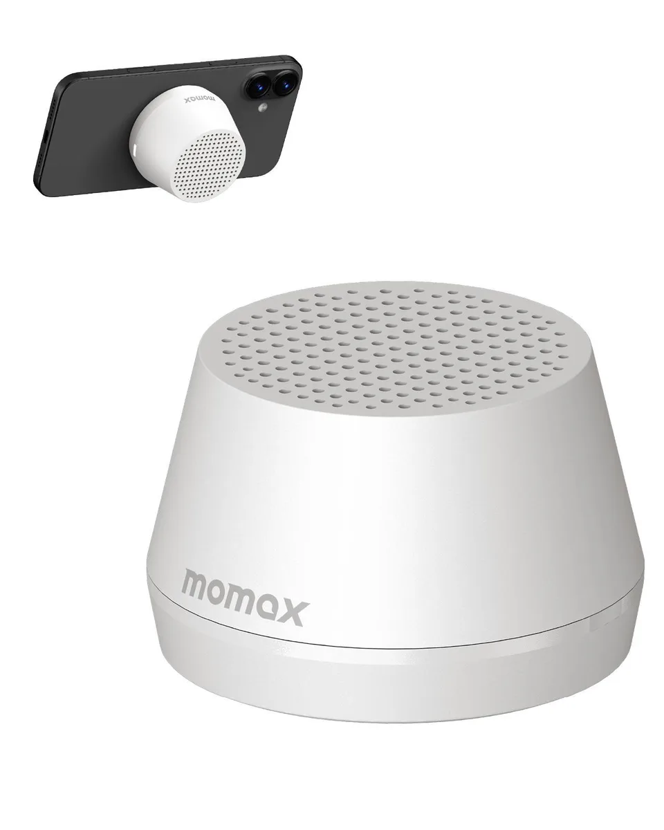 MOMAX Technology Ltd. MOMAX Technology Ltd. BS8W Mini Portable Speaker, Bluetooth 5.3, IPX4, 12H, White — product photo