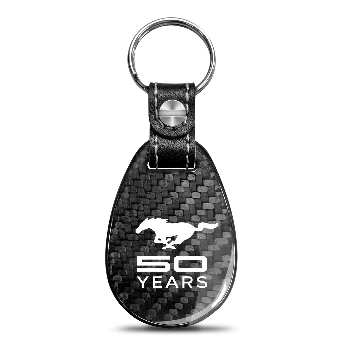 iPick Image, LLC iPick Image, LLC Ford Mustang 50 Years Carbon Fiber Leather Key Chain — product photo