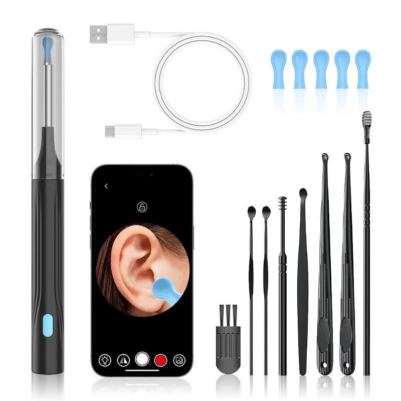  Wireless Visual Ear Wax Removal Tool with Camera 1080P FHD WiFi Ear Cleaner 8 Pcs Reusable Ear Pick Set — product photo