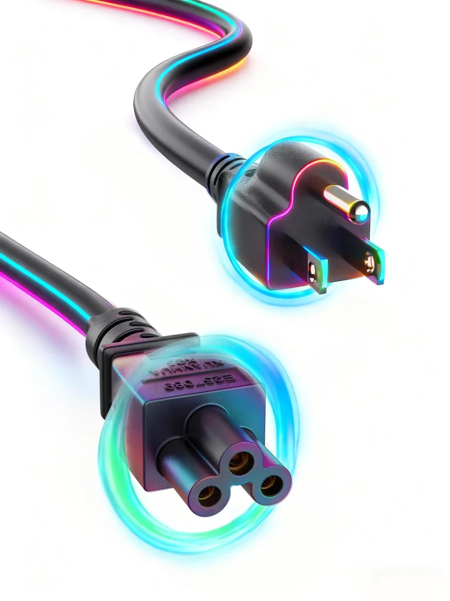  Tedaiyes Universal Laptop Power Cord 16AWG NEMA 5-15P to IEC C5 10A 125V 6ft — product photo