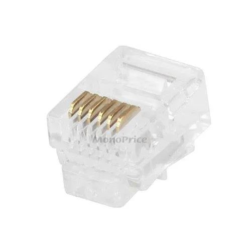 Monoprice Inc. Monoprice 107271 50-pcs RJ12 6P6C Plug Clear — product photo