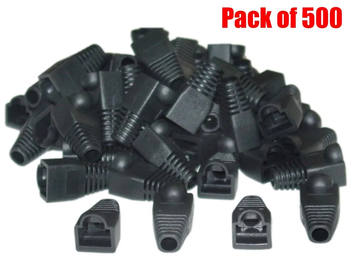 iMBAPrice iMBAPrice RJ45 black Ethernet strain relief boots 500 pack — product photo