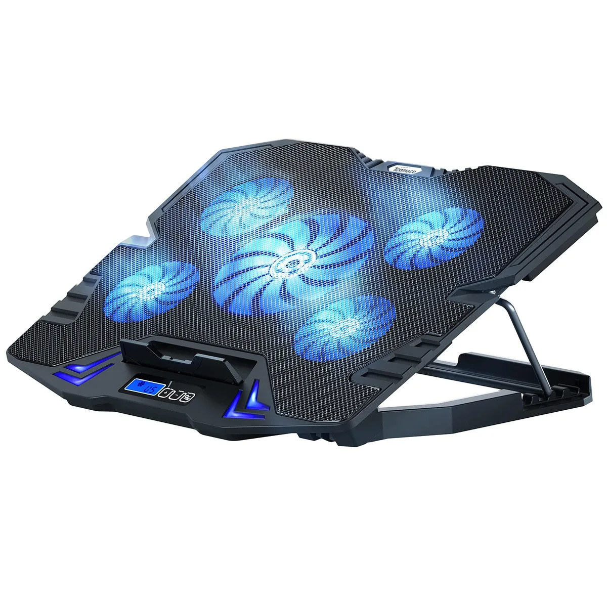 ENHANCE C5 12-15.6 inch Laptop Cooling Pad 5 Fans 140 mm 2500RPM LCD Screen — product photo