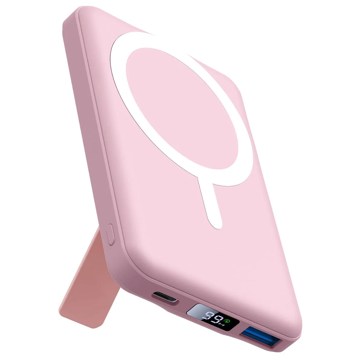 AOGUERBE KT-D001 10000mAh Magnetic Power Bank 22.5W Rose Pink — product photo
