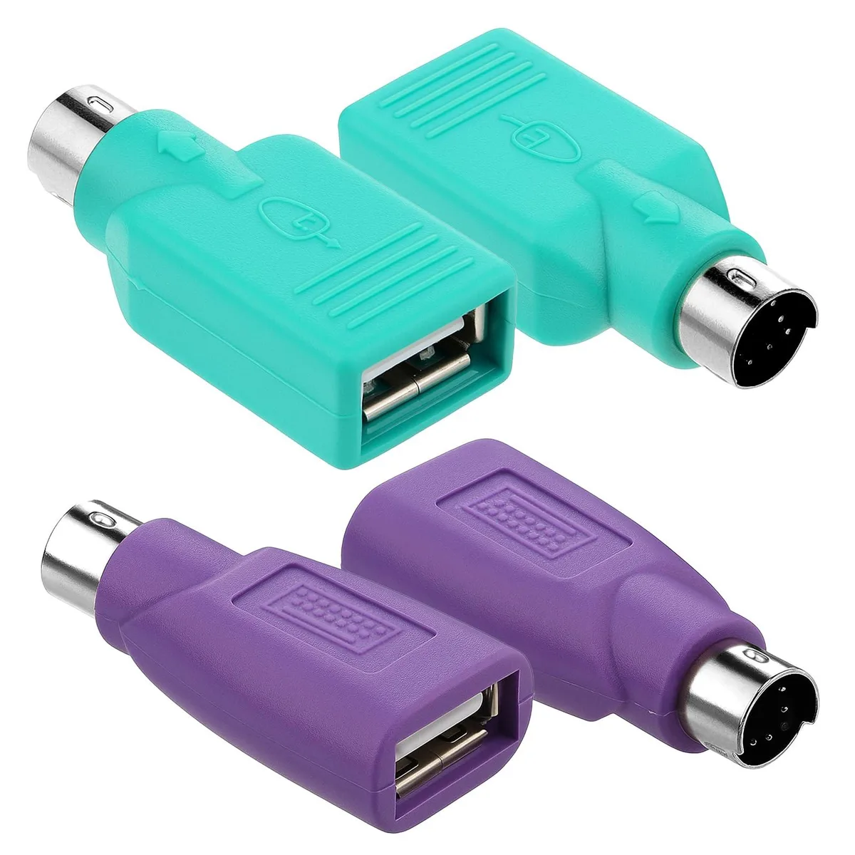 No Sew No Sew PS/2 to USB Adapter 4 Pack Green Purple — product photo