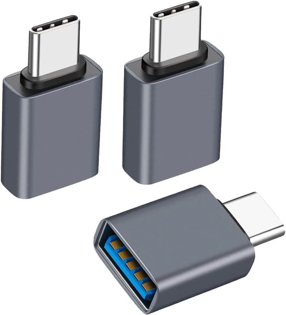 Vszerda Vszerda USB-C to USB-A adapter 3-pack grey 10Gbps USB 3.2 Gen 2 — product photo