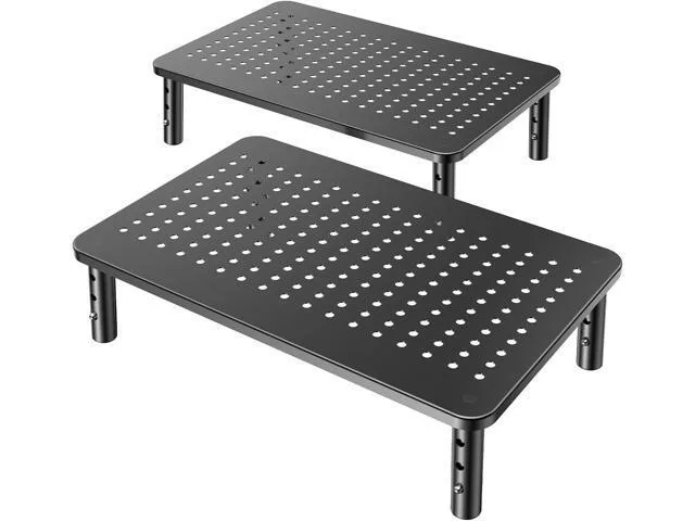 LORDWORLD LORDWORLD Monitor Stand 2 Pack Black 14.5x9.1in 3 Height 3.9 4.7 5.5in — product photo