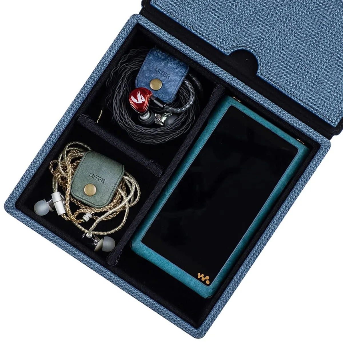 ARENTI ARENTI 2 in 1 accessory Acrylic 4 Earphones Case Blue — product photo