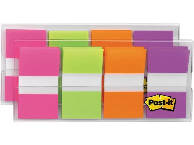 3M 3M 680-PGOP2 Flags, Assorted Colours, .94 in, 80 per Dispenser, 2 Dispensers — photo du produit