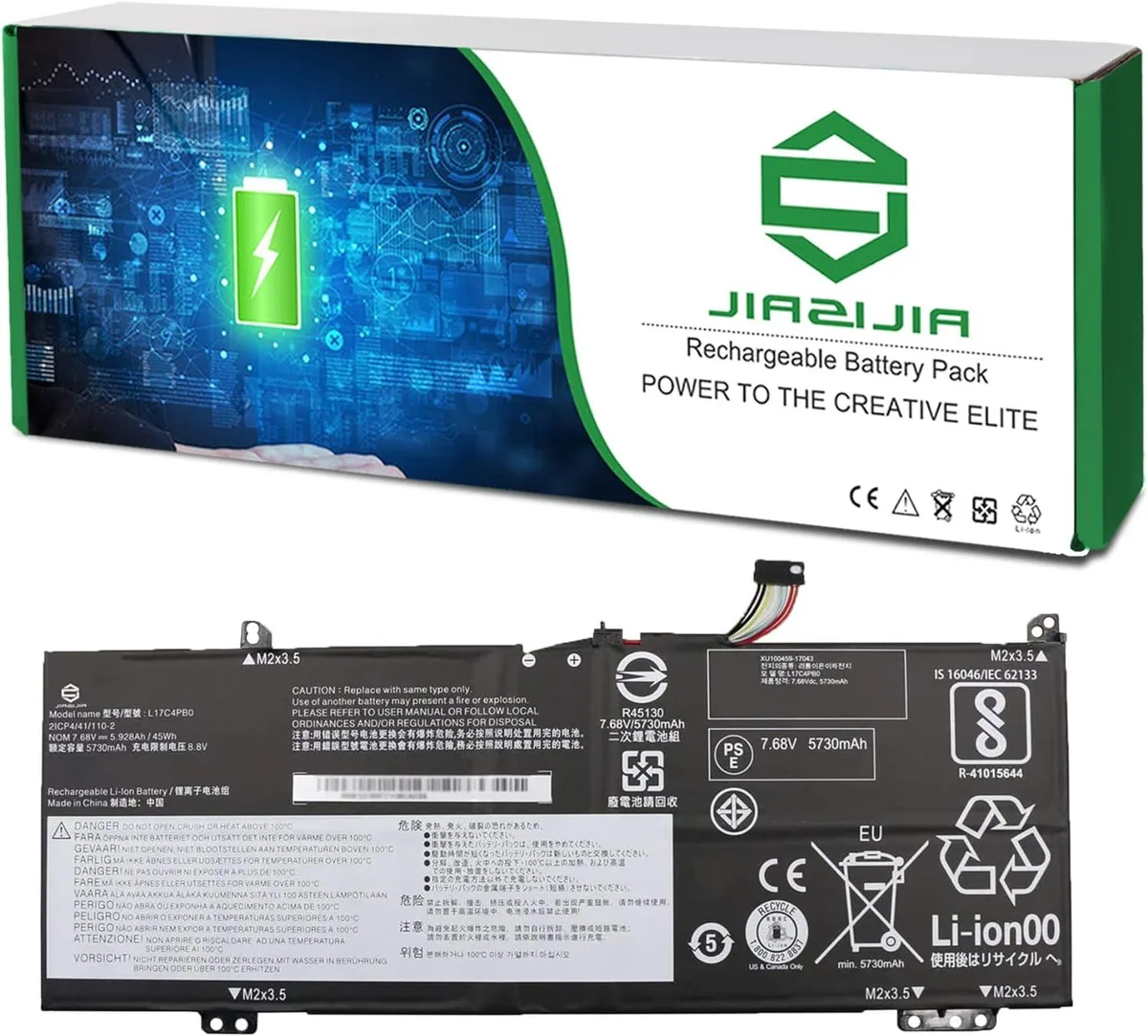 NShi NShi L17C4PB0 laptop battery 45Wh 5928mAh 7.68V — product photo