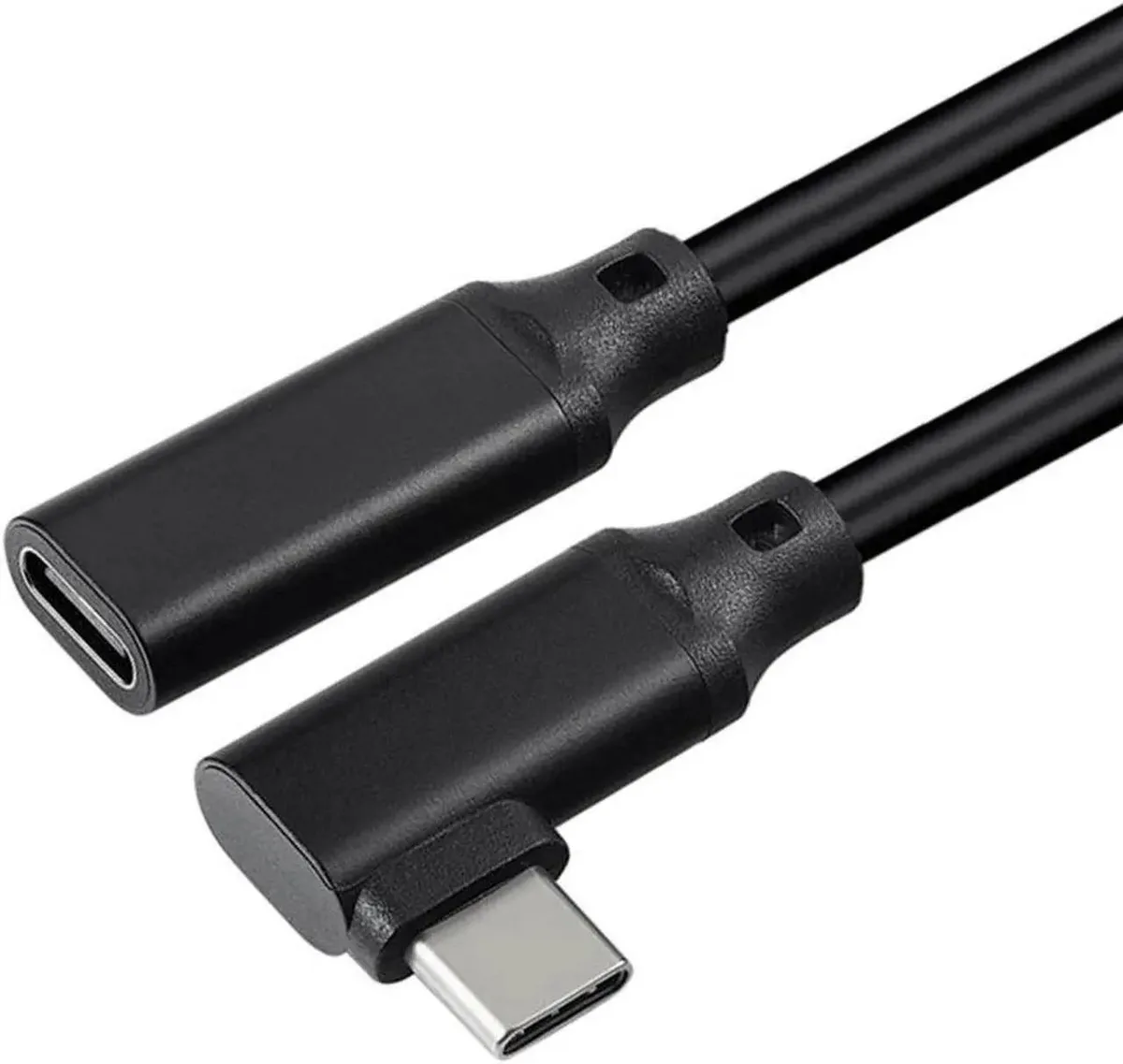 Vszerda Vszerda USB-C 90° Male to Female Cable 8in 10Gbps 5A 4K60 Black — product photo