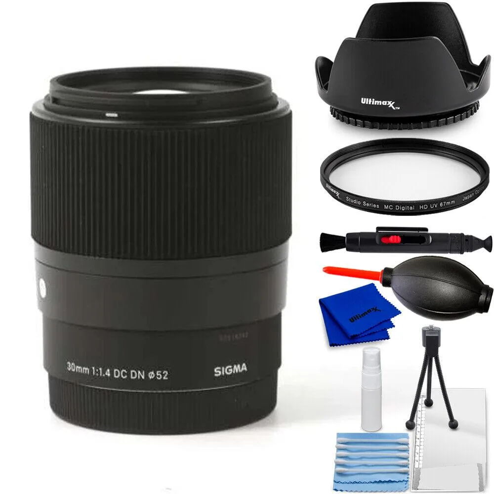 SIGMA SIGMA 30mm f/1.4 DC DN Contemporary Lens (Nikon Z) 7PC Accessory Bundle — product photo