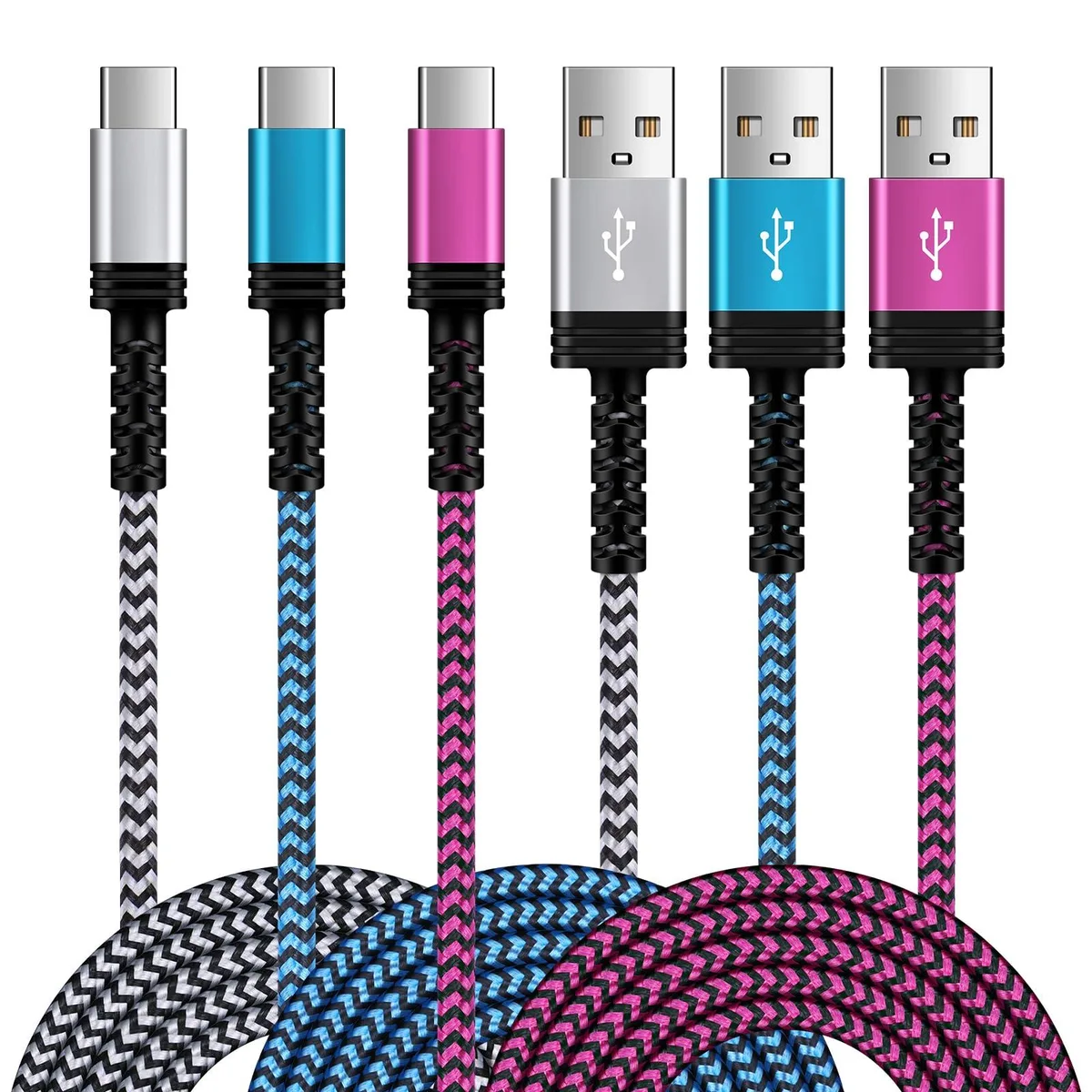 No Sew No Sew USB-A to USB-C Cable 6 ft 3-Pack Blue — product photo