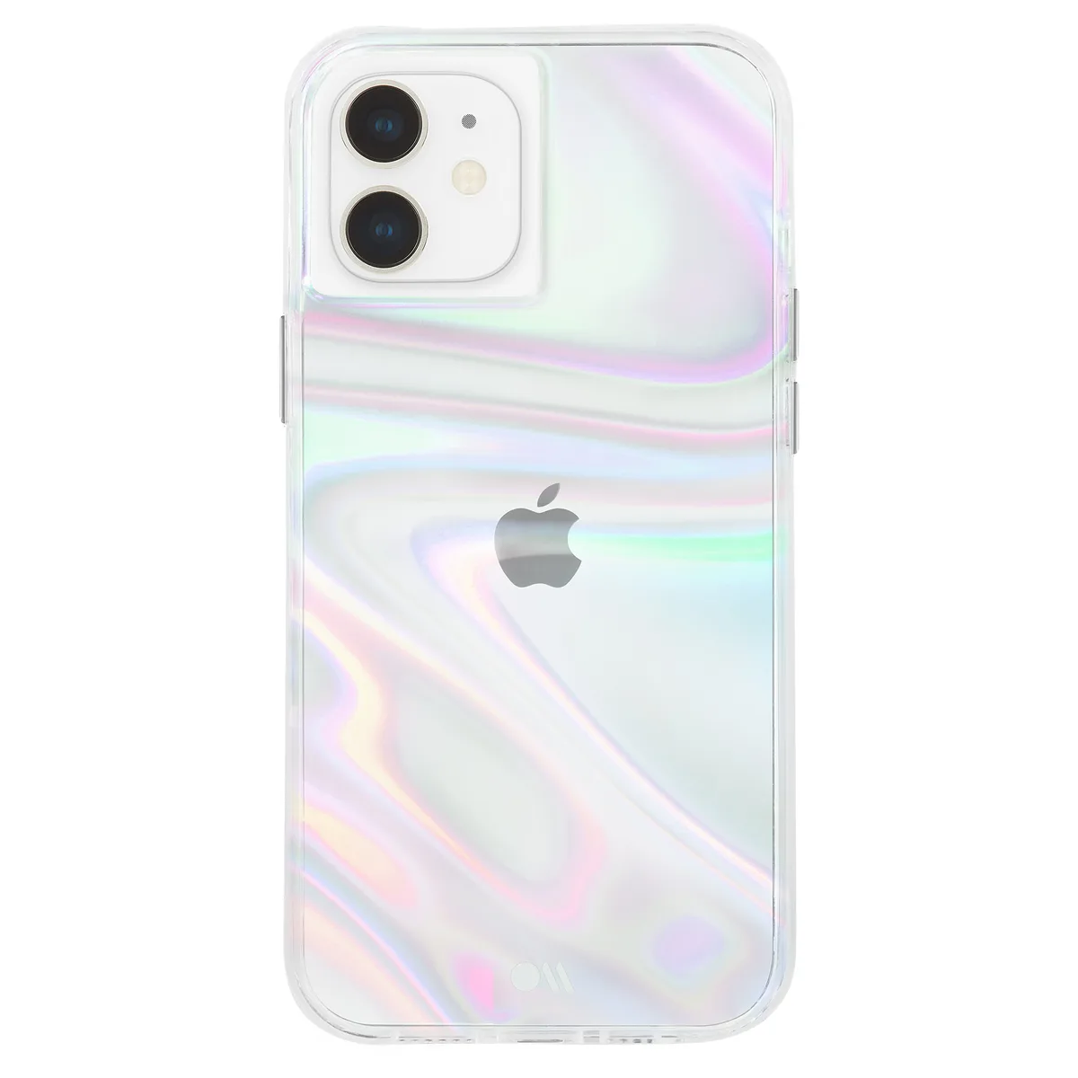Iridescent pink TPU case for iPhone 12 Mini with swirl finish