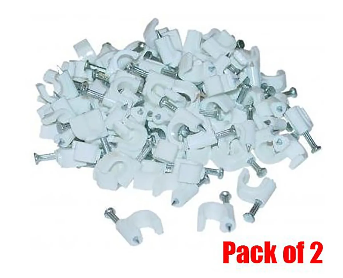 Amamax Amamax Cable-Clip White RG6 Pack of 2 100 pieces — product photo