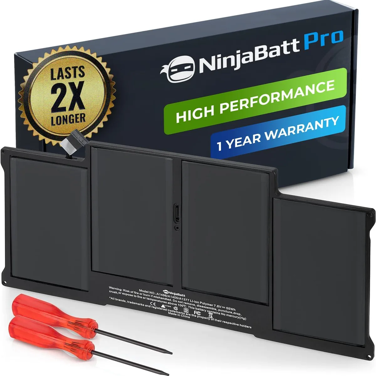  DELL A1466 laptop battery 7.6V 7160mAh 54.4Wh for MacBook Air 13" 2010-2017 — product photo