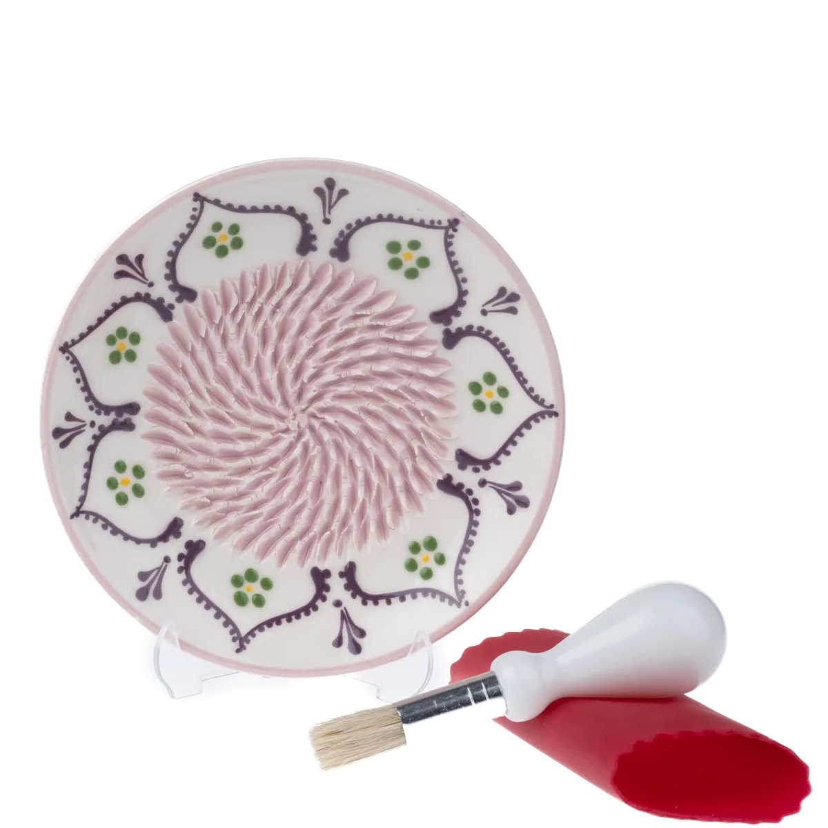  Ceramic Garlic Grater Plate 4-piece Set Vanilla White — product photo