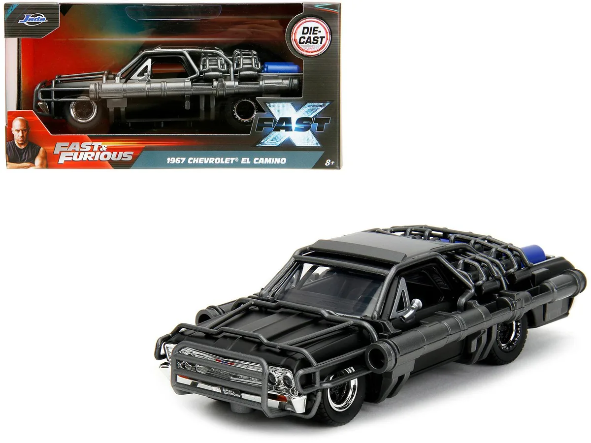 Jada Jada 1967 Chevrolet El Camino with Cannons Matt Black Fast X 1/32 Diecast — product photo