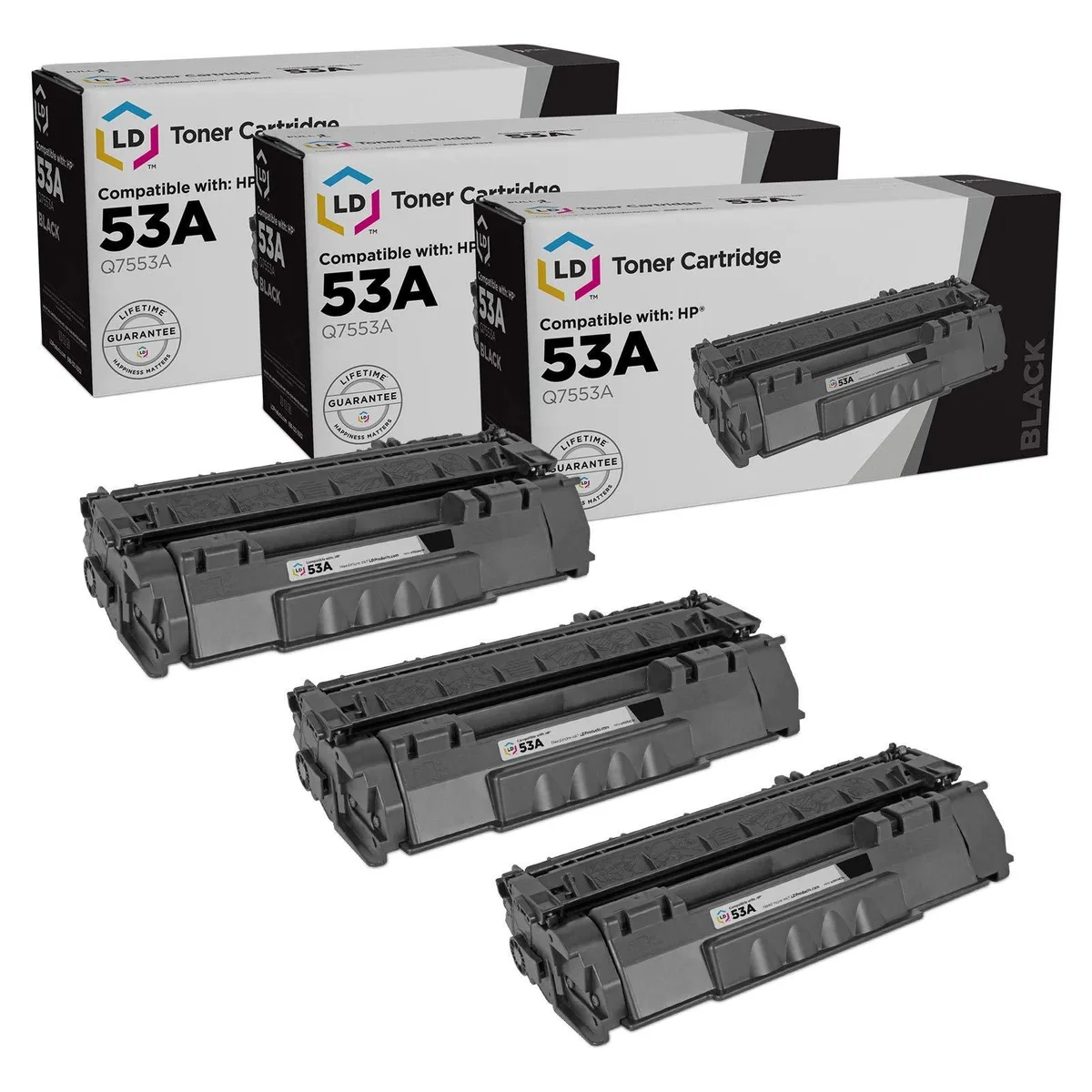 LD Products LD Products 53A Q7553A Black Toner Cartridge 3-Pack — product photo