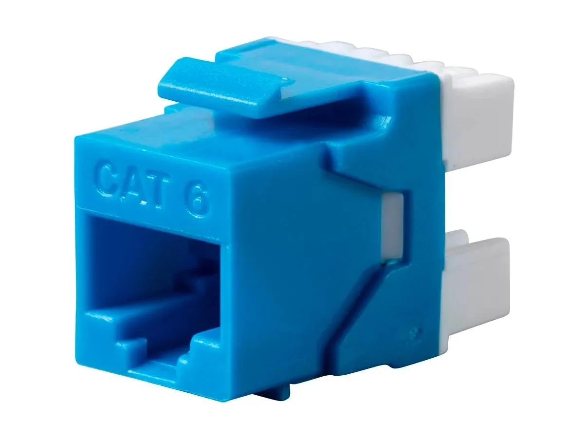 Monoprice Inc. Monoprice 127547 Cat6 RJ-45 180-Degree Punch Down Keystone Dual IDC Blue — product photo