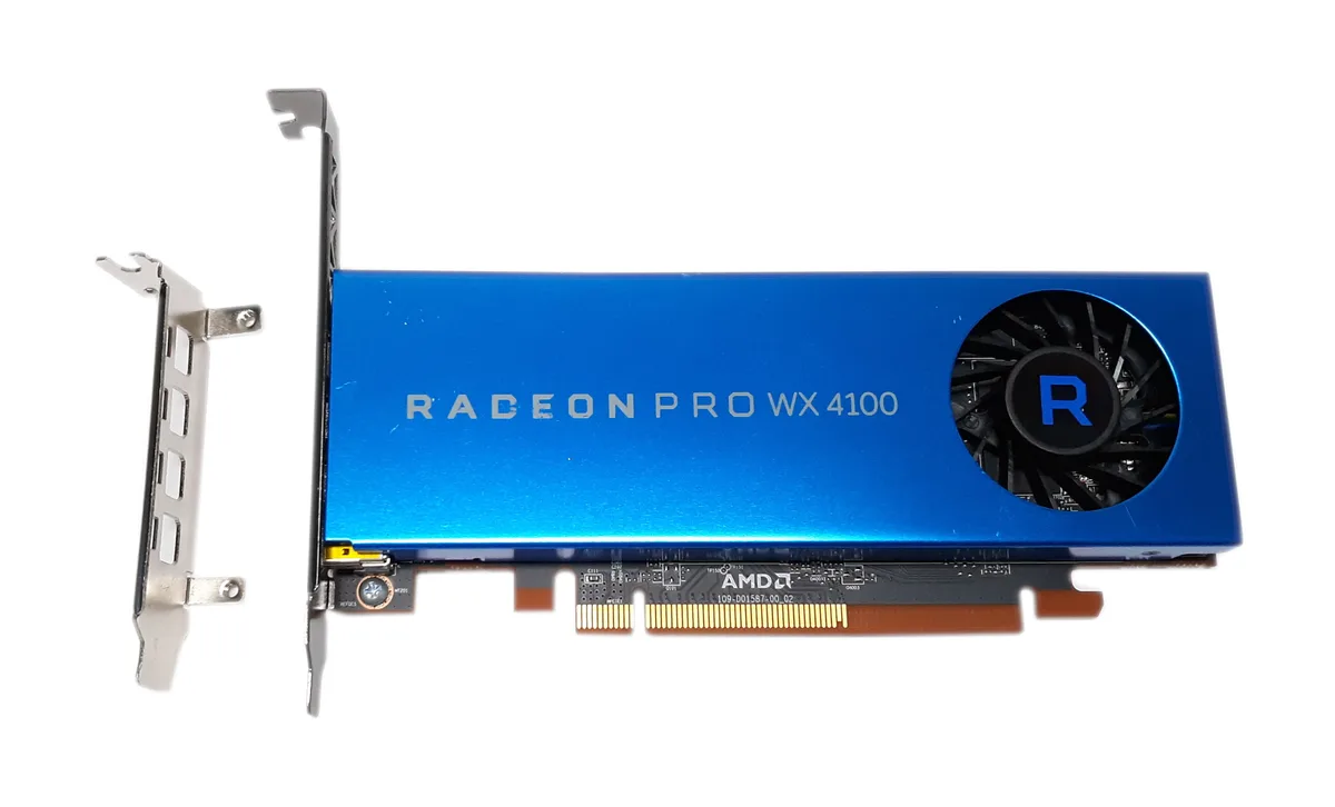 AMD AMD Radeon Pro WX4100 4GB graphics card HP+LP bracket — product photo