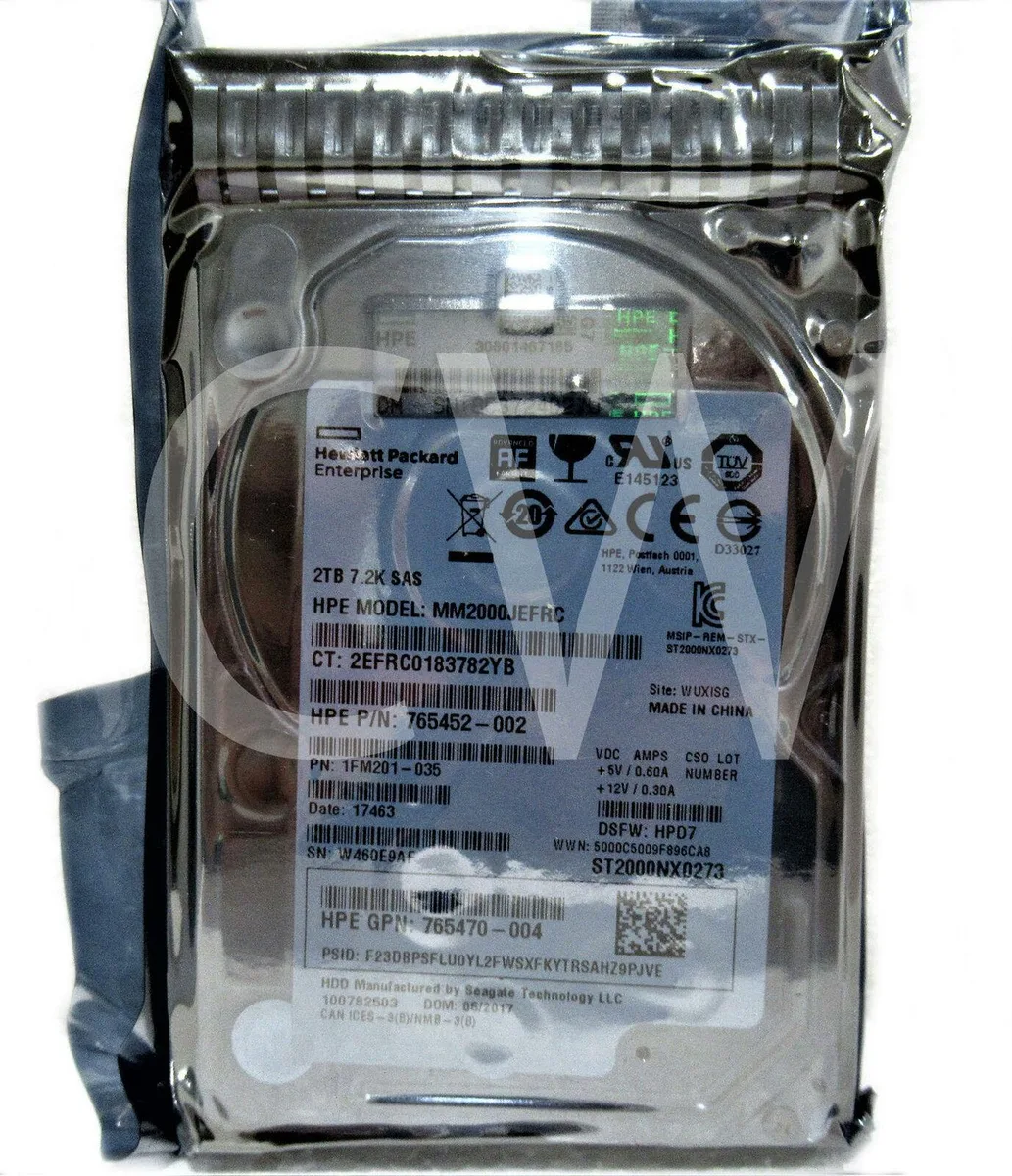 HPE HPE MM2000JEFRC 2TB 7200RPM 12Gbps 2.5" SAS internal hard drive — product photo