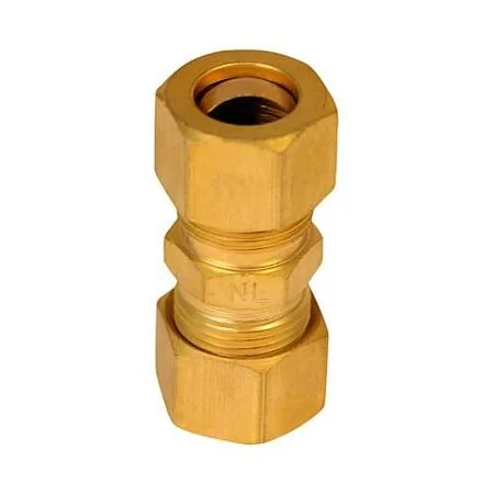 Brass compression union fitting, 5/8 inch, lead-free finish