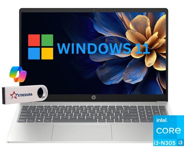 HP HP 17 laptop Intel Core i3-N305 16GB 256GB SSD Windows 11 Pro Silver Wi-Fi — product photo