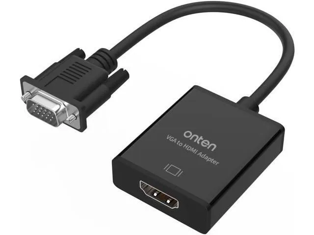 Manw Manw VGA to HDMI Adapter 1080P Male to Female with Audio USB Cable Black — product photo