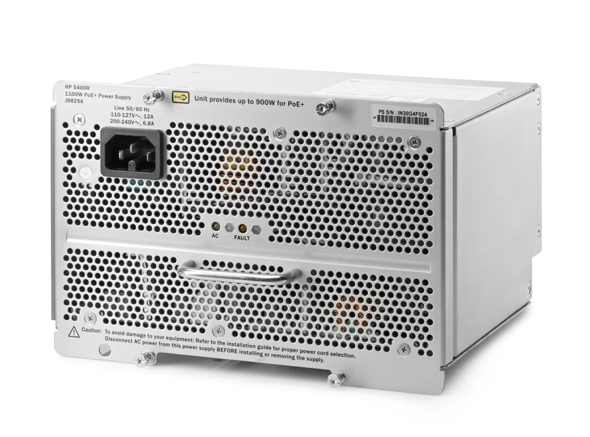 HPE HPE 5400R 1100W PoE+ ZL2 server power supply — product photo