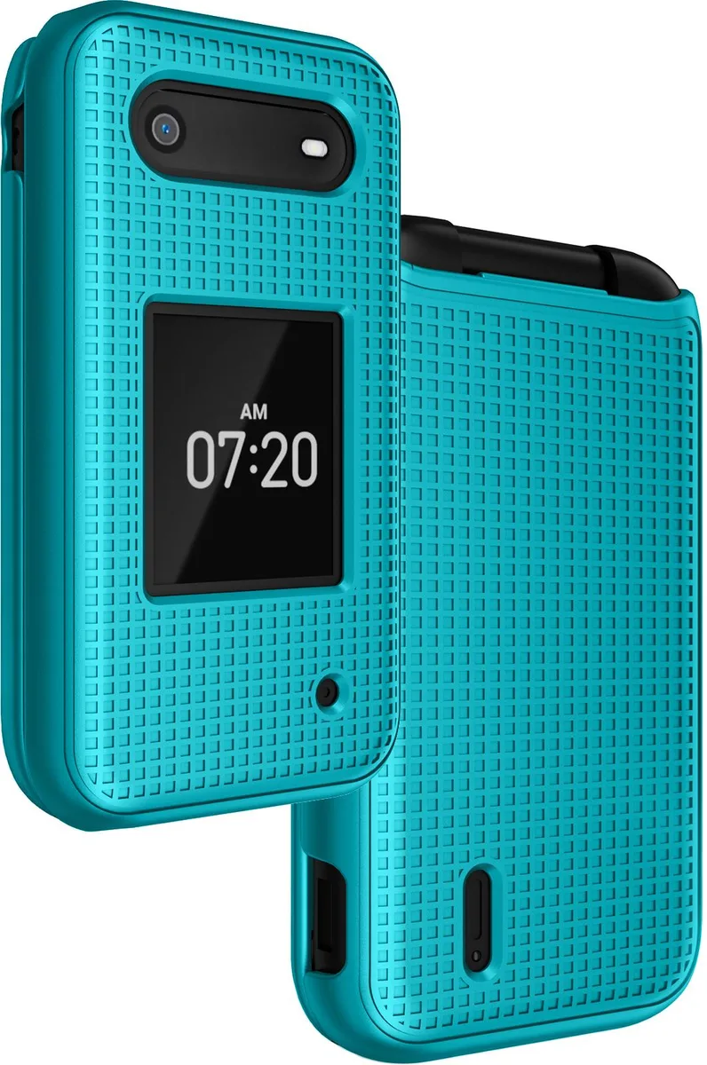 Nakedcellphone Nakedcellphone Grid Textured Hard Case Teal for Nokia 2760 2780 Flip — product photo