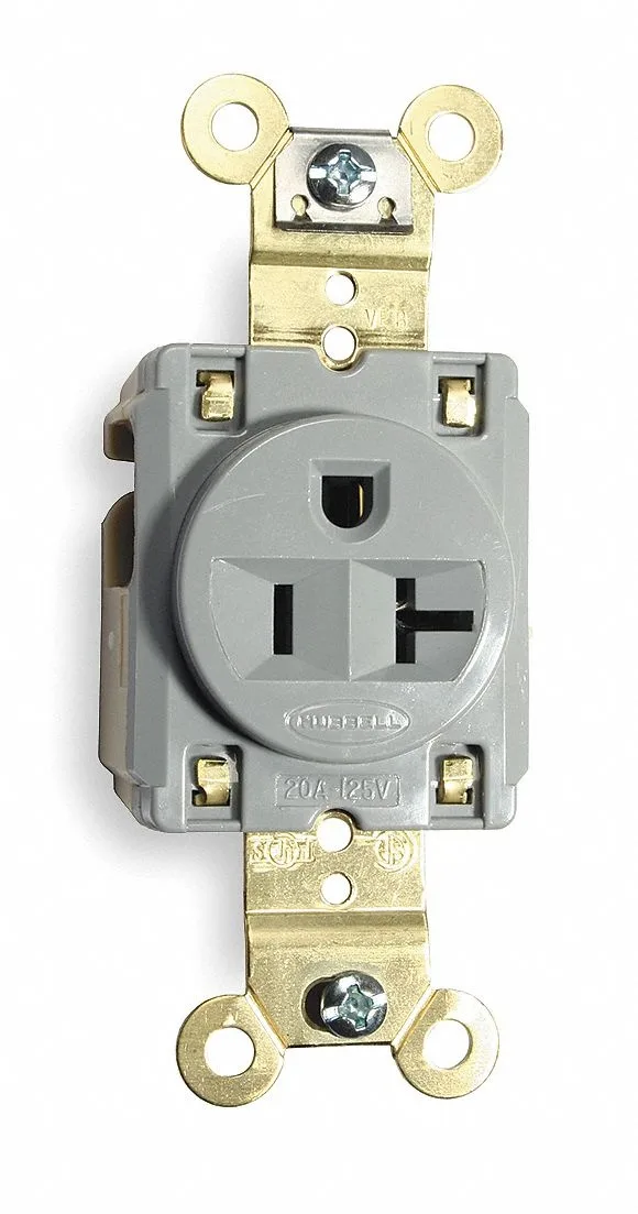 Hubbell Incorporated Hubbell Incorporated HBL5361GRY Straight Blade Receptacle 5-20R 20A Gray — product photo