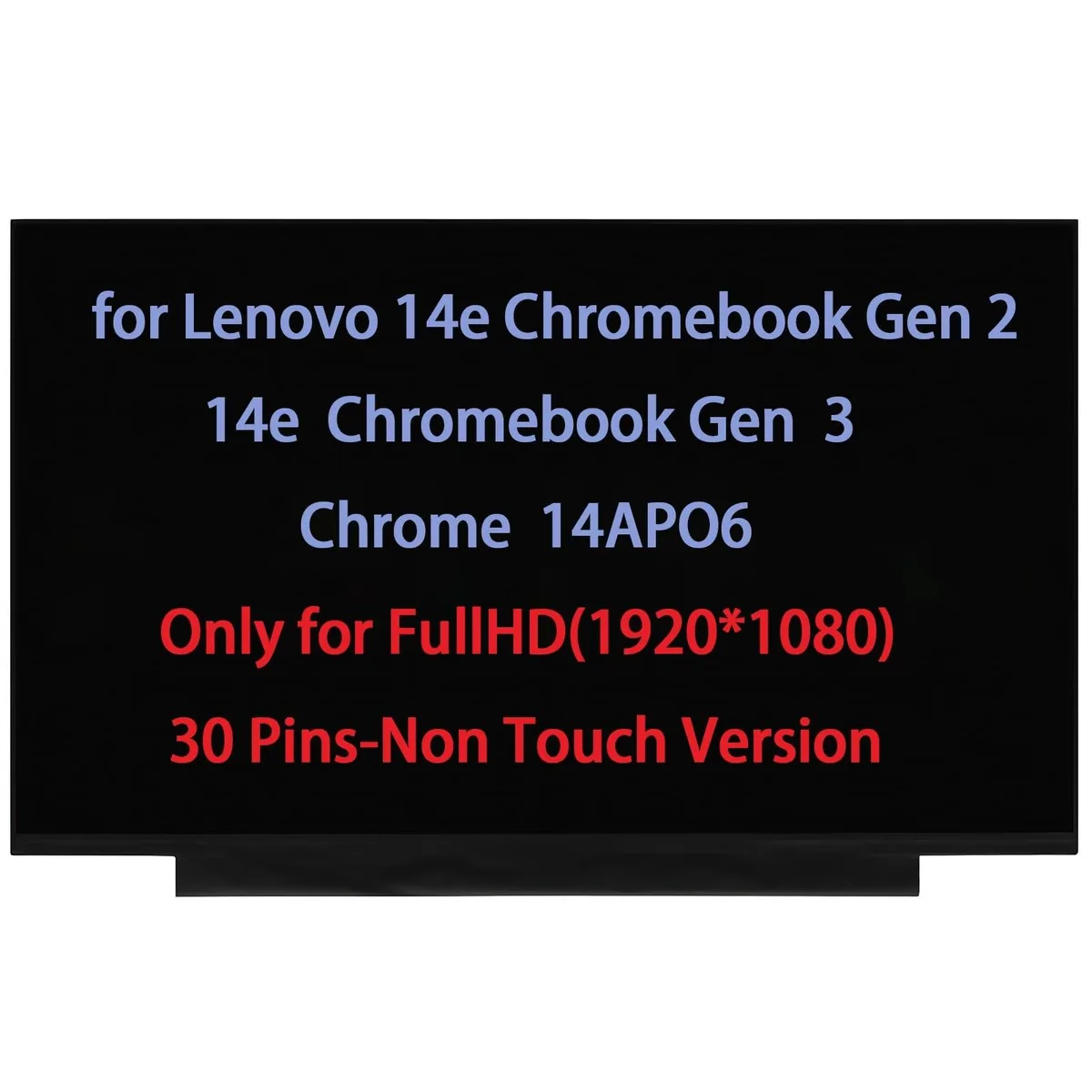 Barrow Mods Barrow Mods 14.0" 30pin FHD 1920x1080 Non-Touch Screen Replacement — product photo