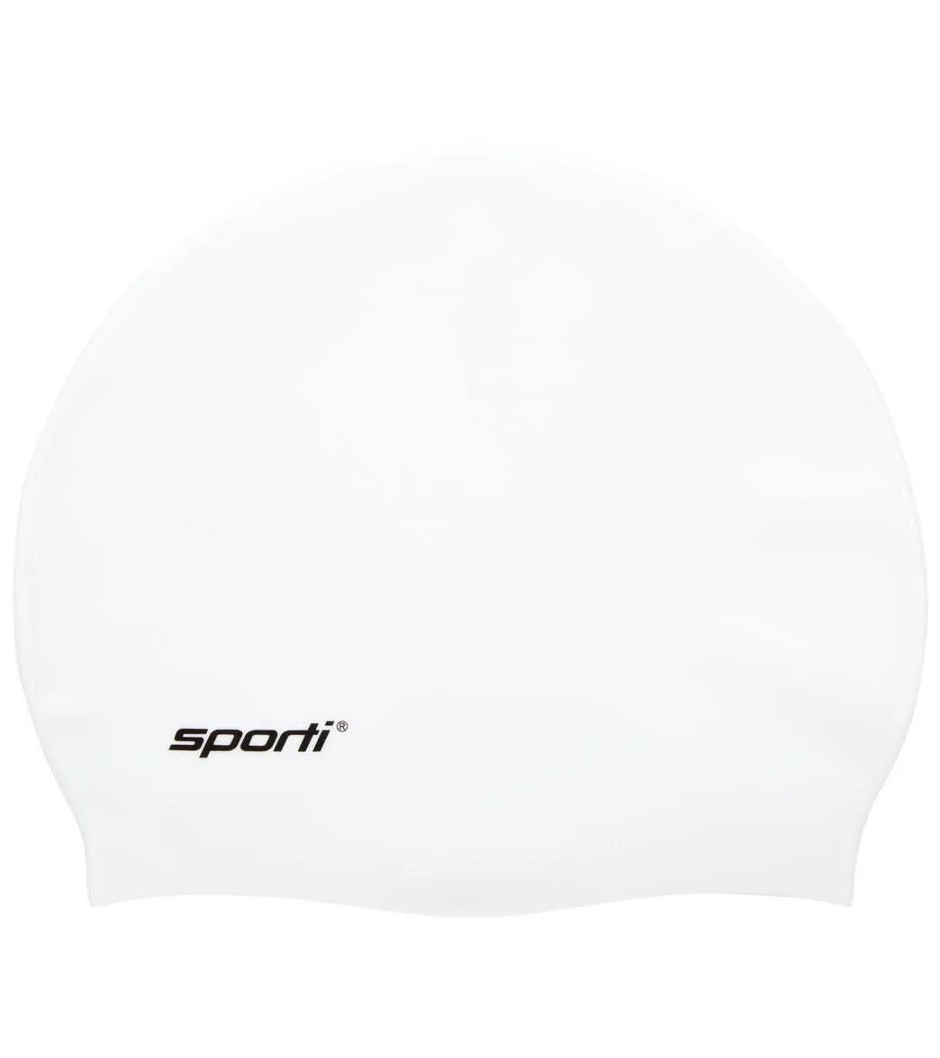  Sporti Silicone Swim Cap White — product photo