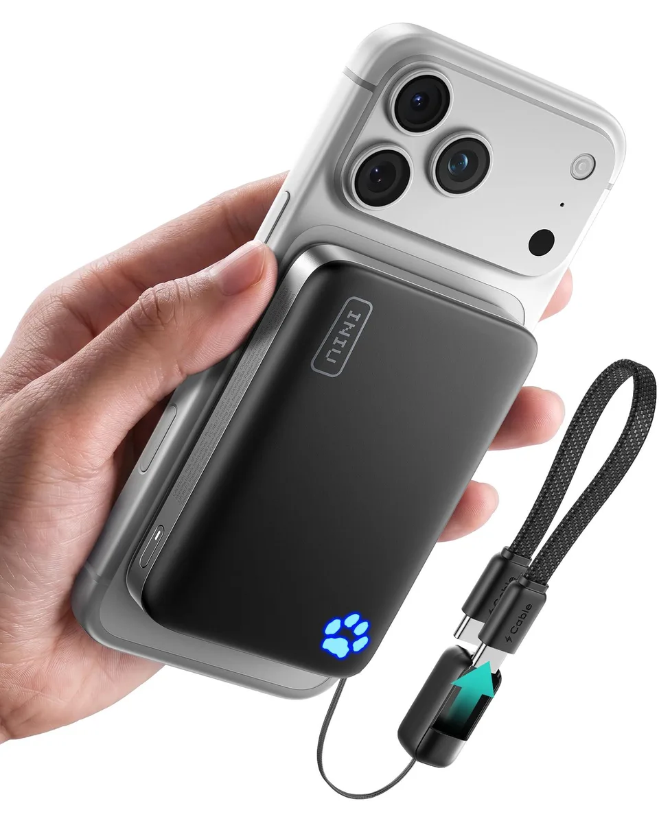  INIU P771 Qi2.2 25W 10000mAh Magnetic Power Bank Black — product photo