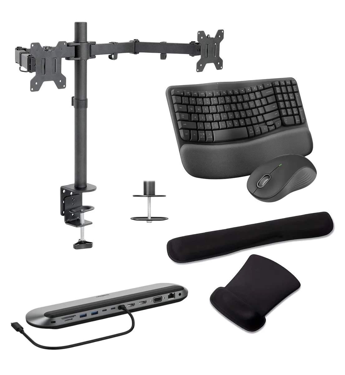 Belkin Belkin Universal USB-C 11-in-1 Pro 100W Dock Bundle MK670 Dual Monitor Stand — product photo