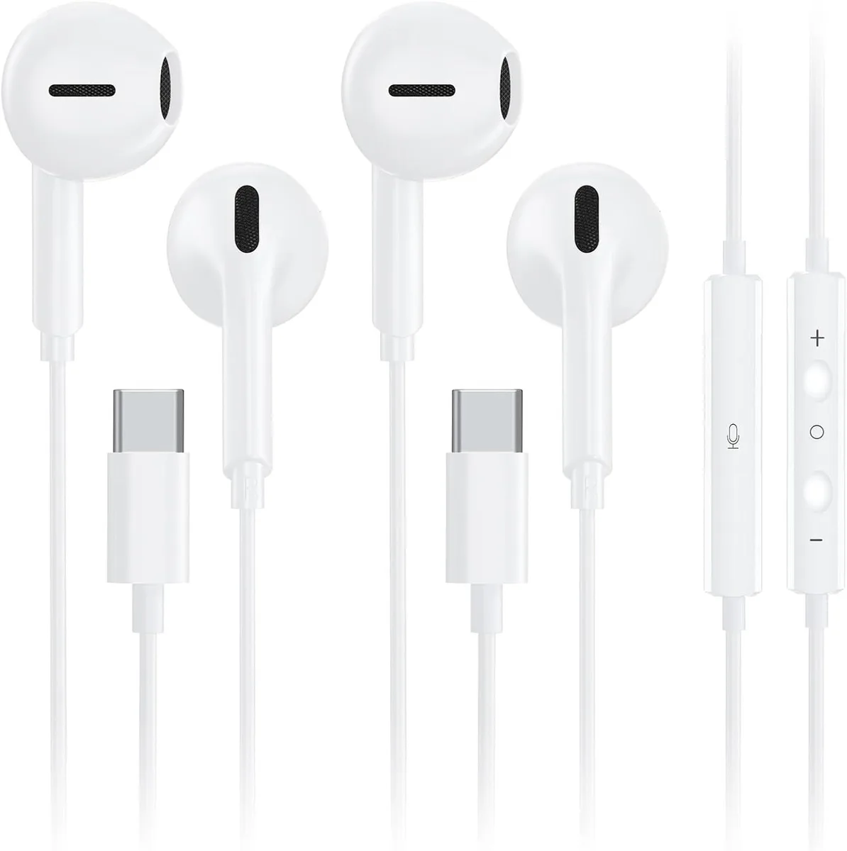 MAONO MAONO 2 Pack USB-C Wired Earbuds White — product photo