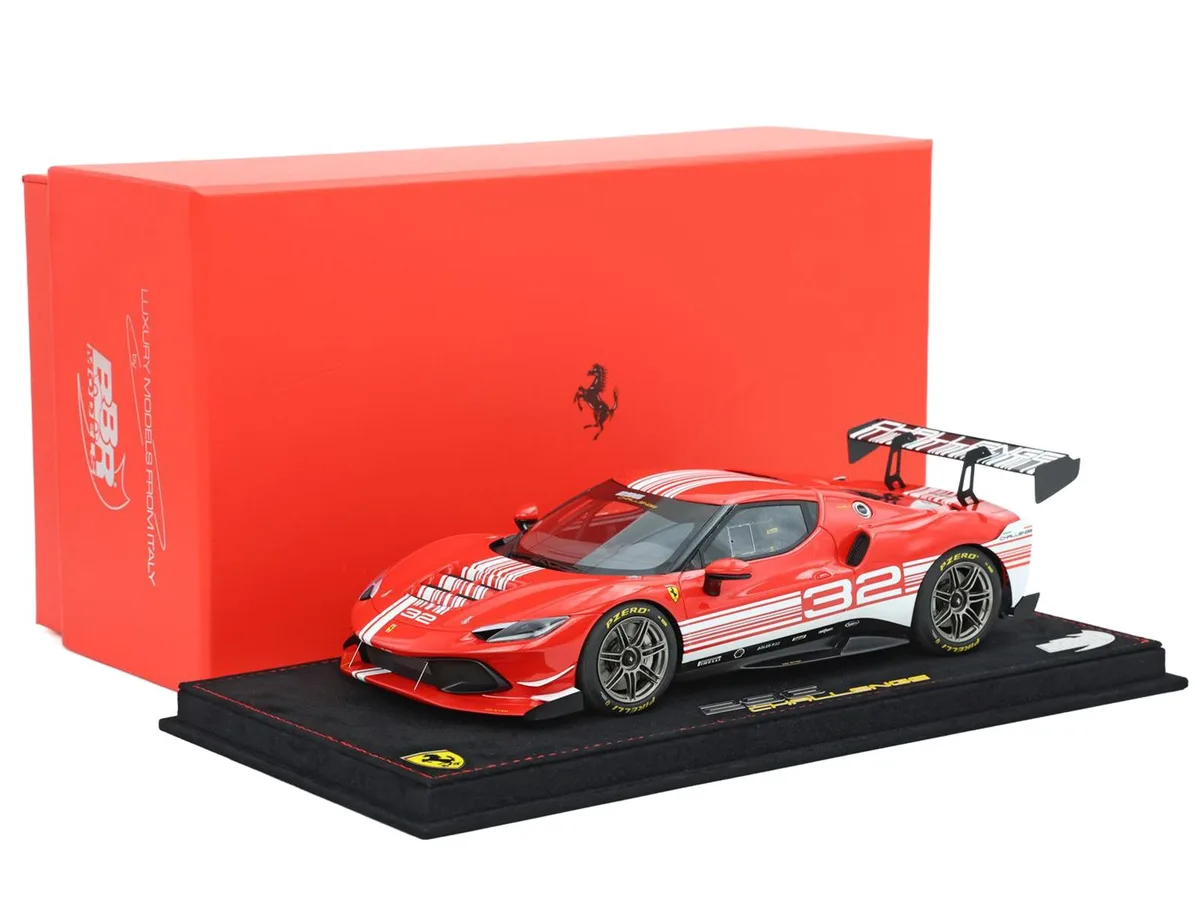 BBR BBR 2023 Ferrari 296 Challenge #32 Launch Version Red White 1/18 Limited 296 — product photo