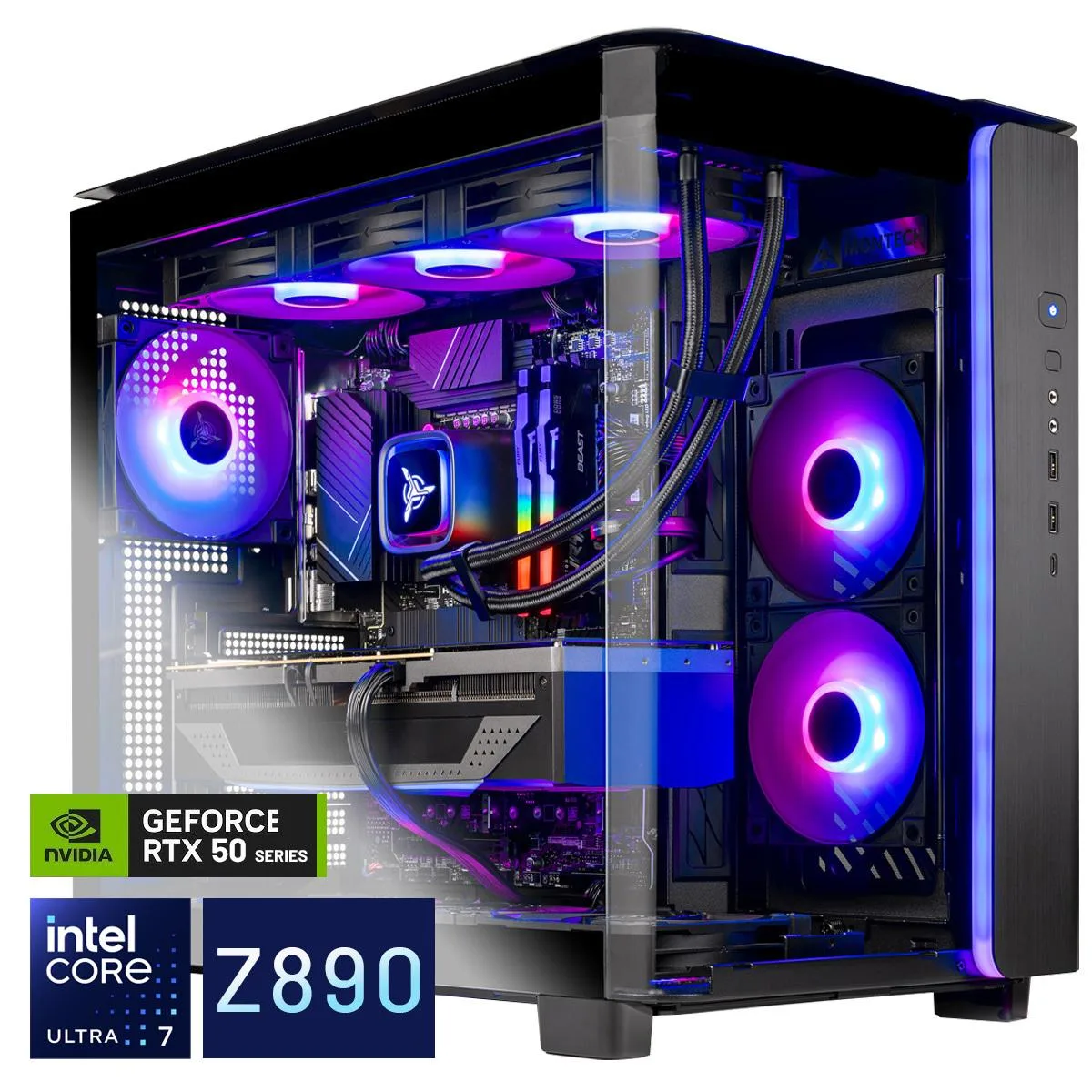 Skytech Skytech King 95 gaming PC, Intel Core Ultra 7 265K, RTX 5080 16GB, 32GB DDR5 6000, 2TB NVMe, 360mm AIO, 850W — product photo