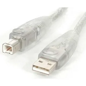 STARTECH STARTECH USB2HAB6T Transparent USB 2.0 Cable A to B 6 ft — product photo