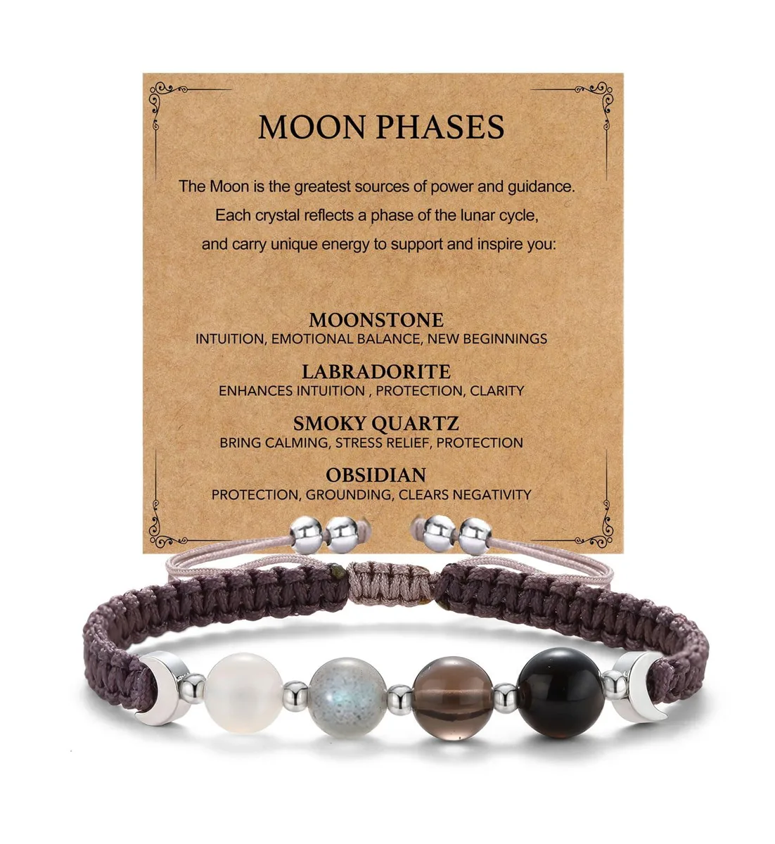  AULSIEY Moon Phase Healing Crystals Bracelet — product photo