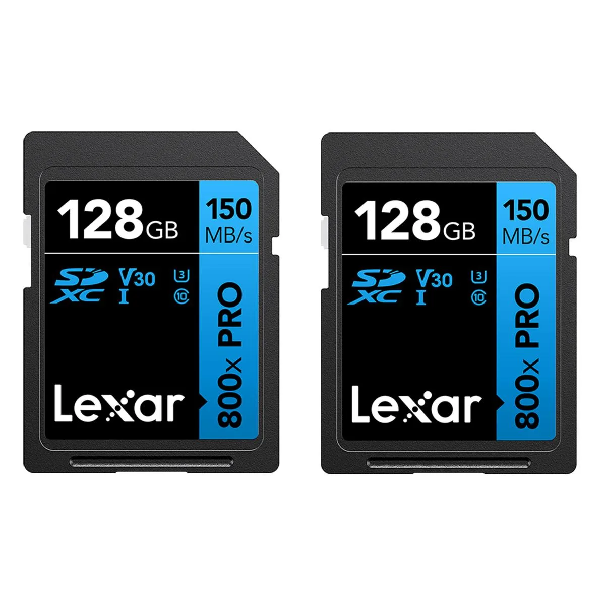 Lexar Lexar High-Performance 800x 128GB SDHC/SDXC UHS-I Card (BLUE Series) 2-Pack memory card — product photo
