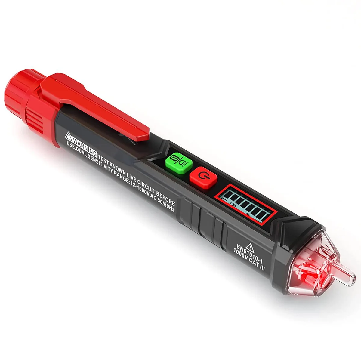 Corn Electronics Corn Electronics Voltage Tester Dual Range 12V-1000V/48V-1000V AC Red — product photo