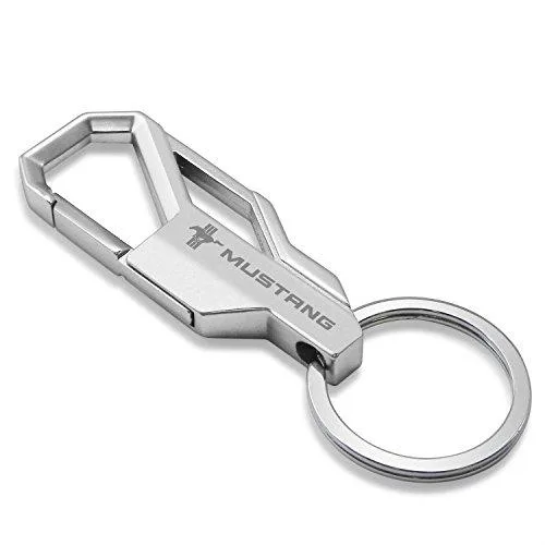iPick Image, LLC iPick Image, LLC Ford Mustang Tri-Bar Silver Snap Hook Metal Key Chain — product photo