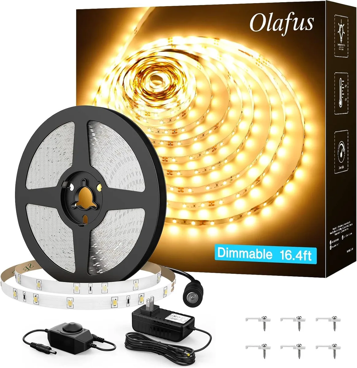 BFKK BFKK 16.4ft LED Strip Light 300 LEDs 2835 3000K — product photo